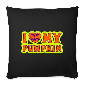 I Love My Pumpkin Halloween Costume Women Men - Sofa pillowcase 17,3'' x 17,3'' (45 x 45 cm) - black - Front