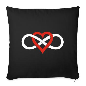 Amour infini (blanc) - Housse de coussin décorative 45 x 45 cm - noir - Devant