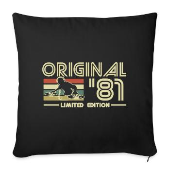 1981 - Sofa pillowcase 17,3'' x 17,3'' (45 x 45 cm) - black - Front