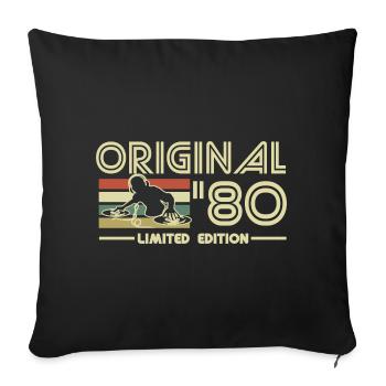 1980 - Housse de coussin décorative 45 x 45 cm - noir - Devant