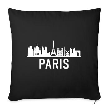 Paris City Skyline Eiffel Tower France - Sofa pillowcase 17,3'' x 17,3'' (45 x 45 cm) - black - Front