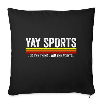 Allez faire du sport ! Non-fan de sport Go Sports Yay Sports - Housse de coussin décorative 45 x 45 cm - noir - Devant