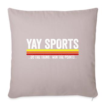 Yay Go Sports! Non-Sports Fan Go Sports Yay Sports - Sofa pillowcase 17,3'' x 17,3'' (45 x 45 cm) - light taupe - Front