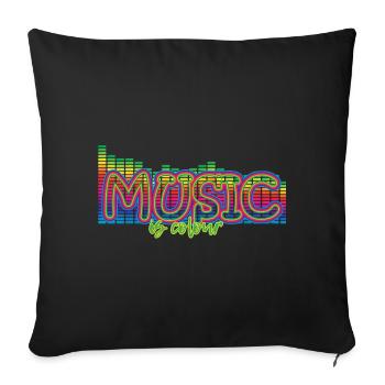 Musique Musique - Housse de coussin décorative 45 x 45 cm - noir - Devant