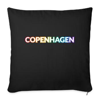 Copenhague gay - Housse de coussin décorative 45 x 45 cm - noir - Devant