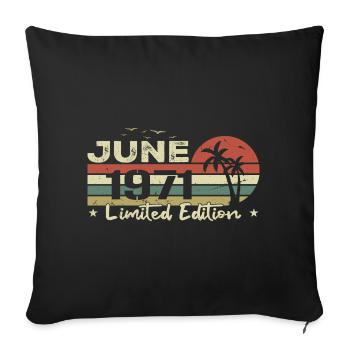 June 53rd Anniversary Vintage Born 1971 Vibe - Sofa pillowcase 17,3'' x 17,3'' (45 x 45 cm) - black - Front