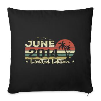 June 10th Anniversary Vintage Born 2014 Vibe - Sofa pillowcase 17,3'' x 17,3'' (45 x 45 cm) - black - Front