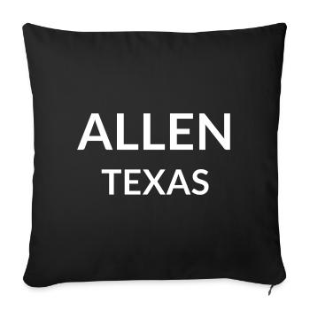 Allen Texas USA - Sofa pillowcase 17,3'' x 17,3'' (45 x 45 cm) - black - Front