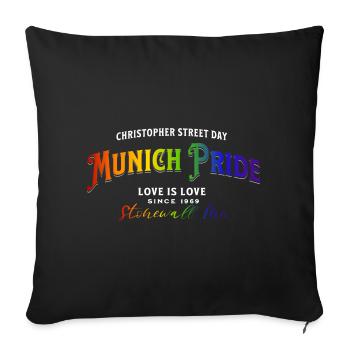 Munich Gay Pride, LGBTQ+ - Sofa pillowcase 17,3'' x 17,3'' (45 x 45 cm) - black - Front