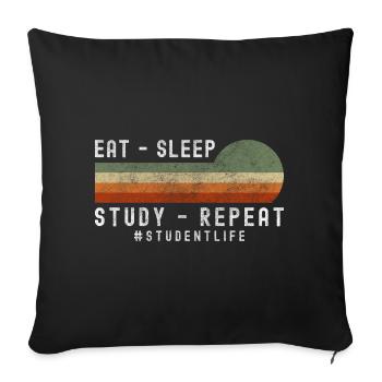 Studies Lifestyle Campus - Sofa pillowcase 17,3'' x 17,3'' (45 x 45 cm) - black - Front