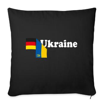 Allemagne Ukraine Tryzub Drapeau - Housse de coussin décorative 45 x 45 cm - noir - Devant