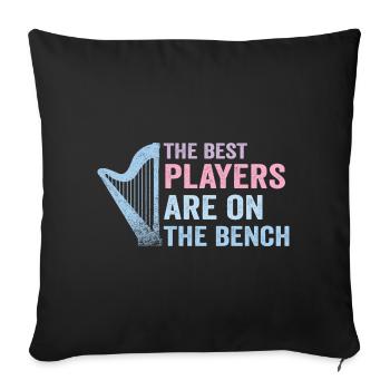 Les meilleurs joueurs s’assoient sur le banc de la harpe - Housse de coussin décorative 45 x 45 cm - noir - Devant