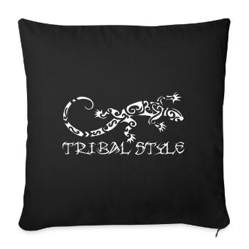 Polynesian white lizard - Sofa pillowcase 17,3'' x 17,3'' (45 x 45 cm) - black - Front