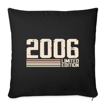 2006 Vintage 2006 Birthday 2006 Retro 2006 - Sofa pillowcase 17,3'' x 17,3'' (45 x 45 cm) - black - Front