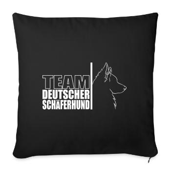 TEAM Deutscher Schäferhund Hunde Wilsigns - Sofakissenbezug 45 x 45 cm - Schwarz - Vorne