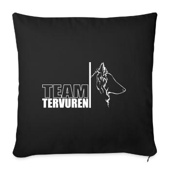 TEAM Tervuren Hunde Hund Belgian Shepherd Wilsigns - Sofakissenbezug 45 x 45 cm - Schwarz - Vorne