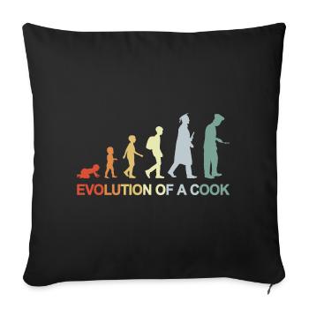 Evolution Of A Cook - Sofa pillowcase 17,3'' x 17,3'' (45 x 45 cm) - black - Front