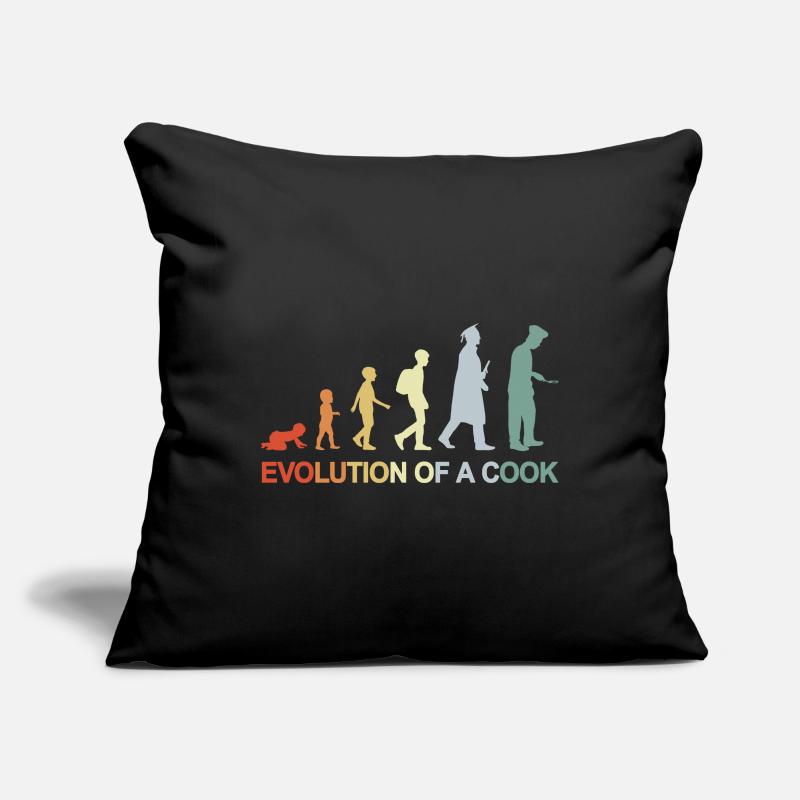 Evolution d’un cuisinier Housse de coussin décorative 45 x 45 cm