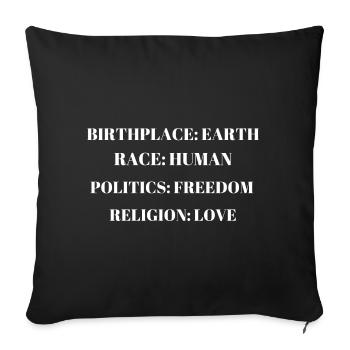 Earth Love Human Freedom Easter Love Parade - Sofa pillowcase 17,3'' x 17,3'' (45 x 45 cm) - black - Front