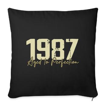 Original 1987 Rétro 1987 Cadeau d’anniversaire 1987 - Housse de coussin décorative 45 x 45 cm - noir - Devant