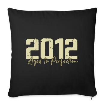 Original 2012 Rétro 2012 Cadeau d’anniversaire 2012 - Housse de coussin décorative 45 x 45 cm - noir - Devant