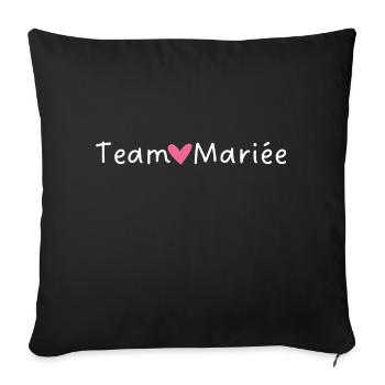 Team the Bride Pink Heart - Sofa pillowcase 17,3'' x 17,3'' (45 x 45 cm) - black - Front