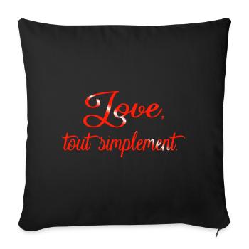 VALENTINES DAY HEART LOVE LOVE ROSE - Sofa pillowcase 17,3'' x 17,3'' (45 x 45 cm) - black - Front