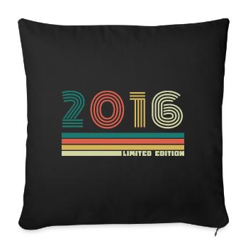 10 ans 2016 Vintage Rétro Anniversaire - Housse de coussin décorative 45 x 45 cm - noir - Devant