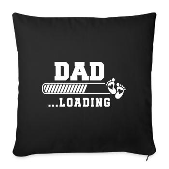 Father Child Bonding Baby Footprint Design - Sofa pillowcase 17,3'' x 17,3'' (45 x 45 cm) - black - Front