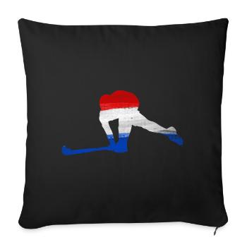Hockey Pays-Bas - Housse de coussin décorative 45 x 45 cm - noir - Devant