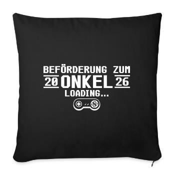 Werdender Onkel 2026 loading - Patenonkel - Sofakissenbezug 45 x 45 cm - Schwarz - Vorne