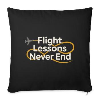 Instructeur de vol Cfi Pilote Instructeur d’aviation - Housse de coussin décorative 45 x 45 cm - noir - Devant