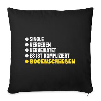 Ich gehe Bogenschießen - Sofakissenbezug 45 x 45 cm - Schwarz - Vorne