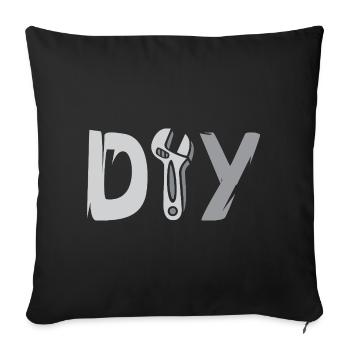 DIY Design – Tool Logo for DIY Hobbyists - Sofa pillowcase 17,3'' x 17,3'' (45 x 45 cm) - black - Front