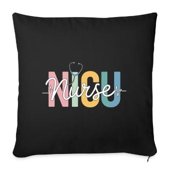 Conception des aidants arc-en-ciel - Housse de coussin décorative 45 x 45 cm - noir - Devant