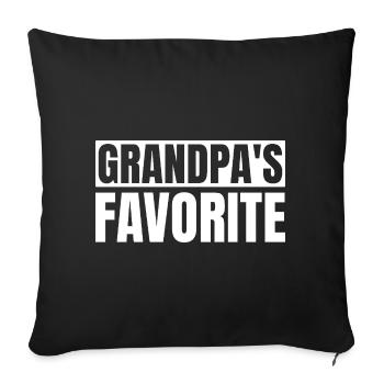Petit-enfant préféré Lustig Je suis le préféré de Papy - Housse de coussin décorative 45 x 45 cm - noir - Devant