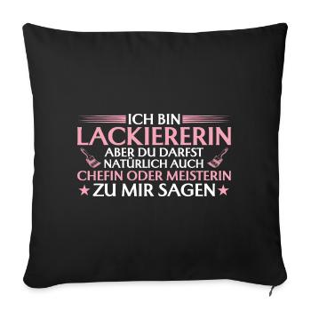 Patronne ou Maître artisan - Peintre - Housse de coussin décorative 45 x 45 cm - noir - Devant