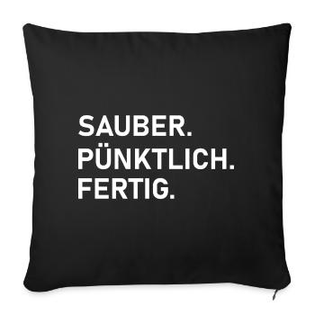 Clean. On time. Professional work. - Sofa pillowcase 17,3'' x 17,3'' (45 x 45 cm) - black - Front
