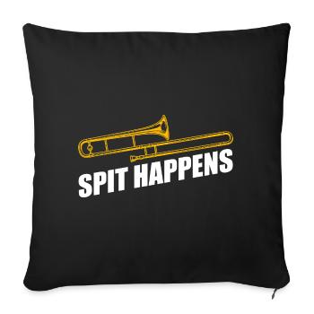 Le crachat arrive tromboniste, tromboniste, tromboniste - Housse de coussin décorative 45 x 45 cm - noir - Devant