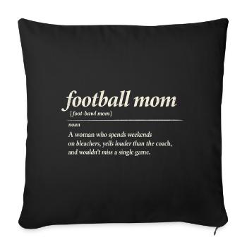 Définition de maman de football : Expression drôle - Housse de coussin décorative 45 x 45 cm - noir - Devant