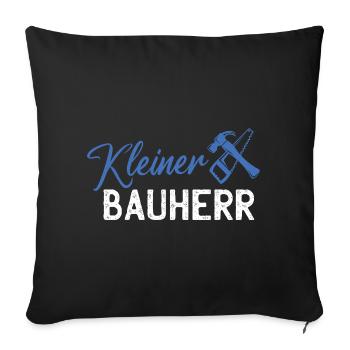 Small builder logo with hammer and saw - Sofa pillowcase 17,3'' x 17,3'' (45 x 45 cm) - black - Front