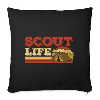 Retro Scout Scouting Leben Zelt Hobby Camp - Sofakissenbezug 45 x 45 cm - Schwarz - Vorne