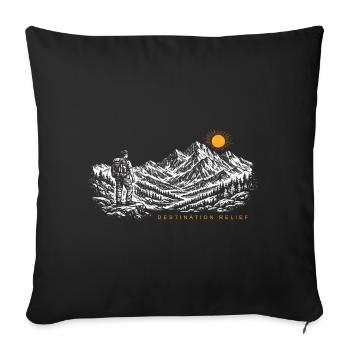 Hiker Sunrise Destination Relief Light - Sofa pillowcase 17,3'' x 17,3'' (45 x 45 cm) - black - Front