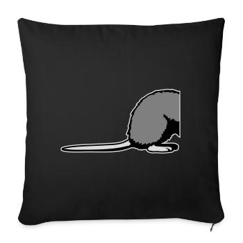 Rat Backside Semi Funny Tail Rodent Animal - Sofa pillowcase 17,3'' x 17,3'' (45 x 45 cm) - black - Front