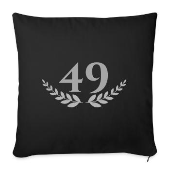 49 - Sofa pillowcase 17,3'' x 17,3'' (45 x 45 cm) - black - Front