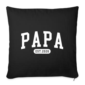 Déclaration de naissance par cadeau de papa 2026 - Housse de coussin décorative 45 x 45 cm - noir - Devant