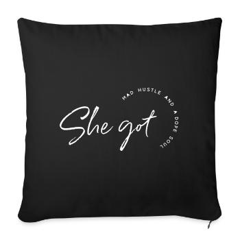 Sie hat Hustle - Sofakissenbezug 45 x 45 cm - Schwarz - Vorne