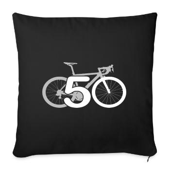 50th Birthday Bicycle - Sofa pillowcase 17,3'' x 17,3'' (45 x 45 cm) - black - Front