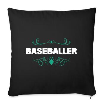 Style d’ornement de baseball - Housse de coussin décorative 45 x 45 cm - noir - Devant