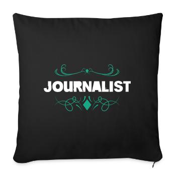 Motif d’ornement journaliste - Housse de coussin décorative 45 x 45 cm - noir - Devant